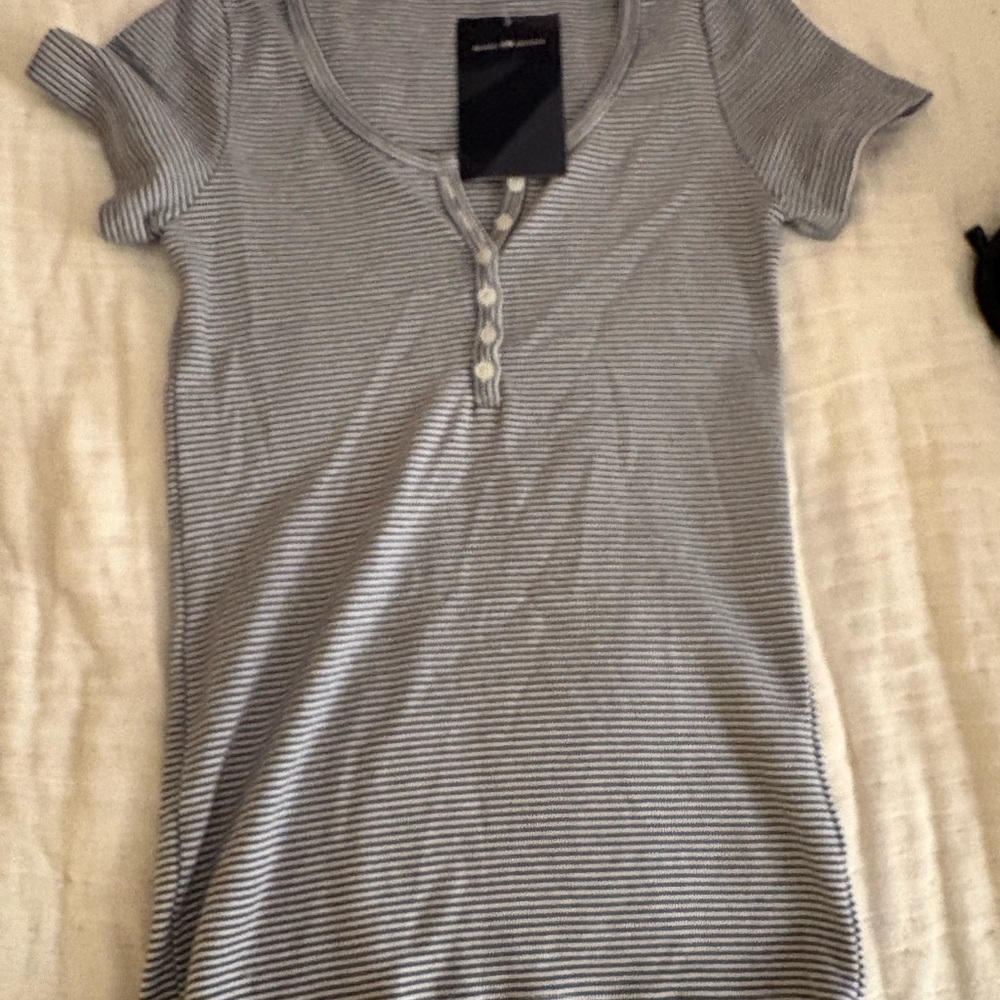 brand new navy striped brandy shirt
